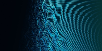 3D render of a data technology background with flowing waves